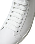 Dolce & Gabbana Elegant White Leather High Top Sneakers