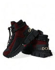 Dolce & Gabbana Burgundy Leather High Top Sneakers