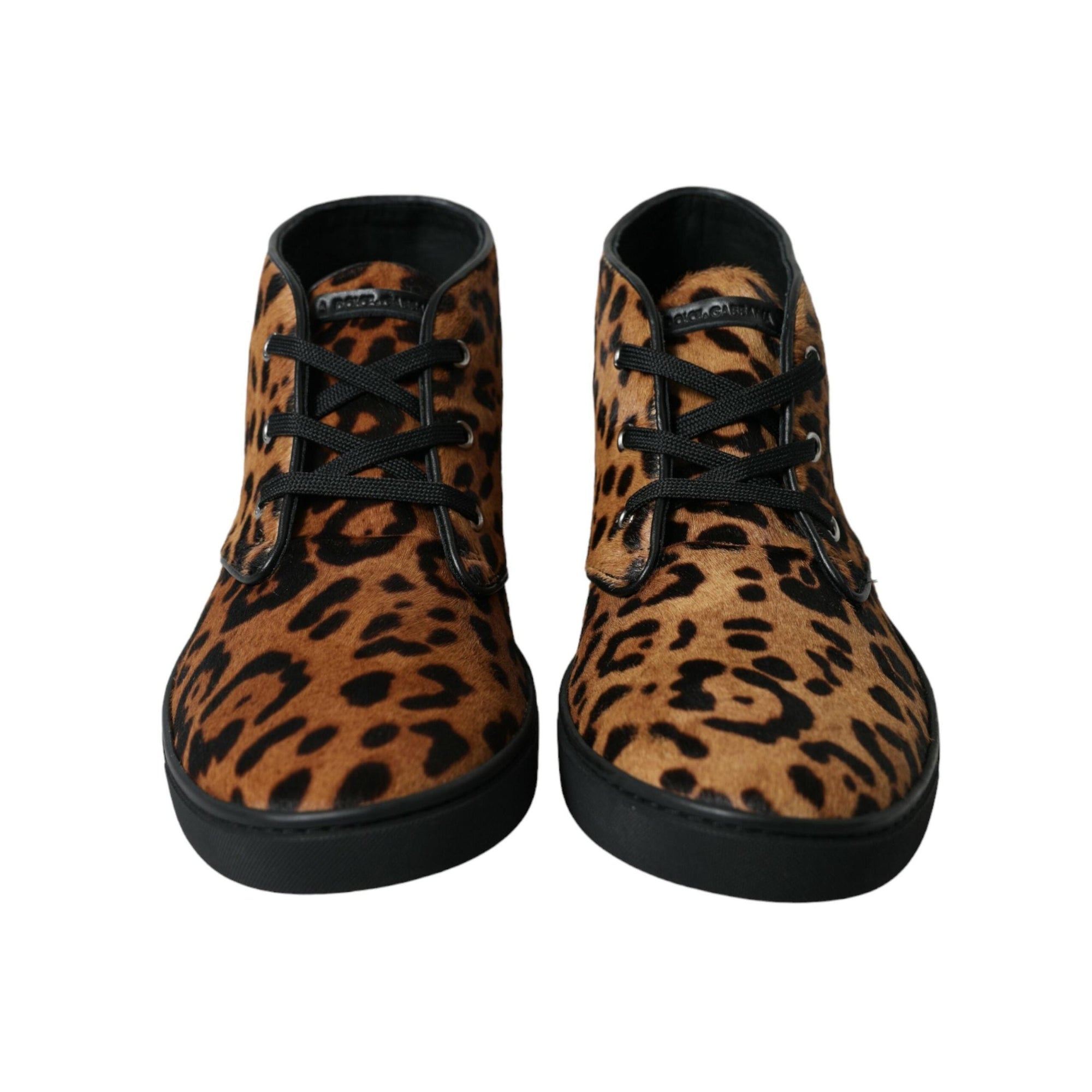 Dolce & Gabbana Elegant Leopard Print Mid-Top Sneakers