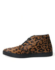 Dolce & Gabbana Elegant Leopard Print Mid-Top Sneakers