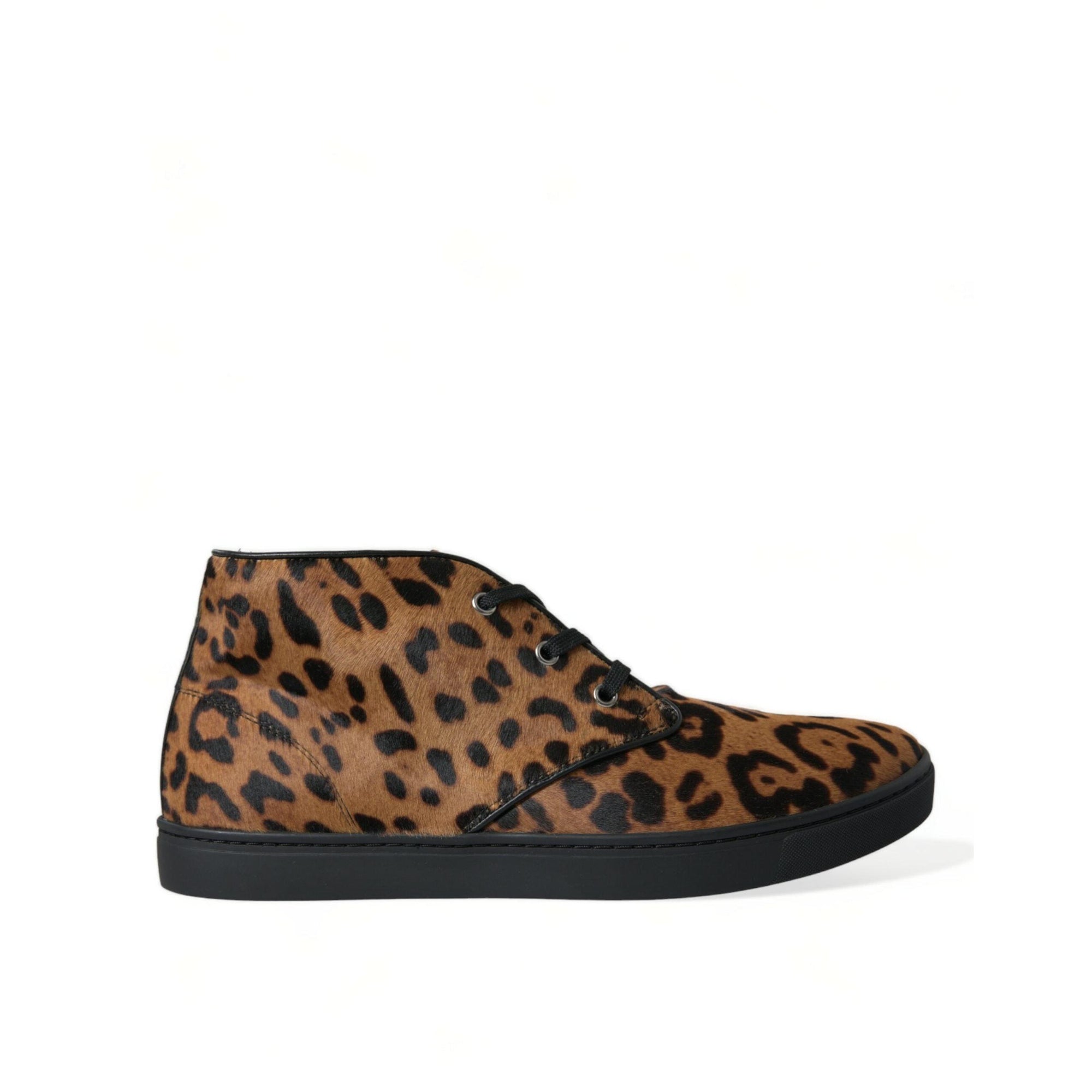 Dolce & Gabbana Elegant Leopard Print Mid-Top Sneakers