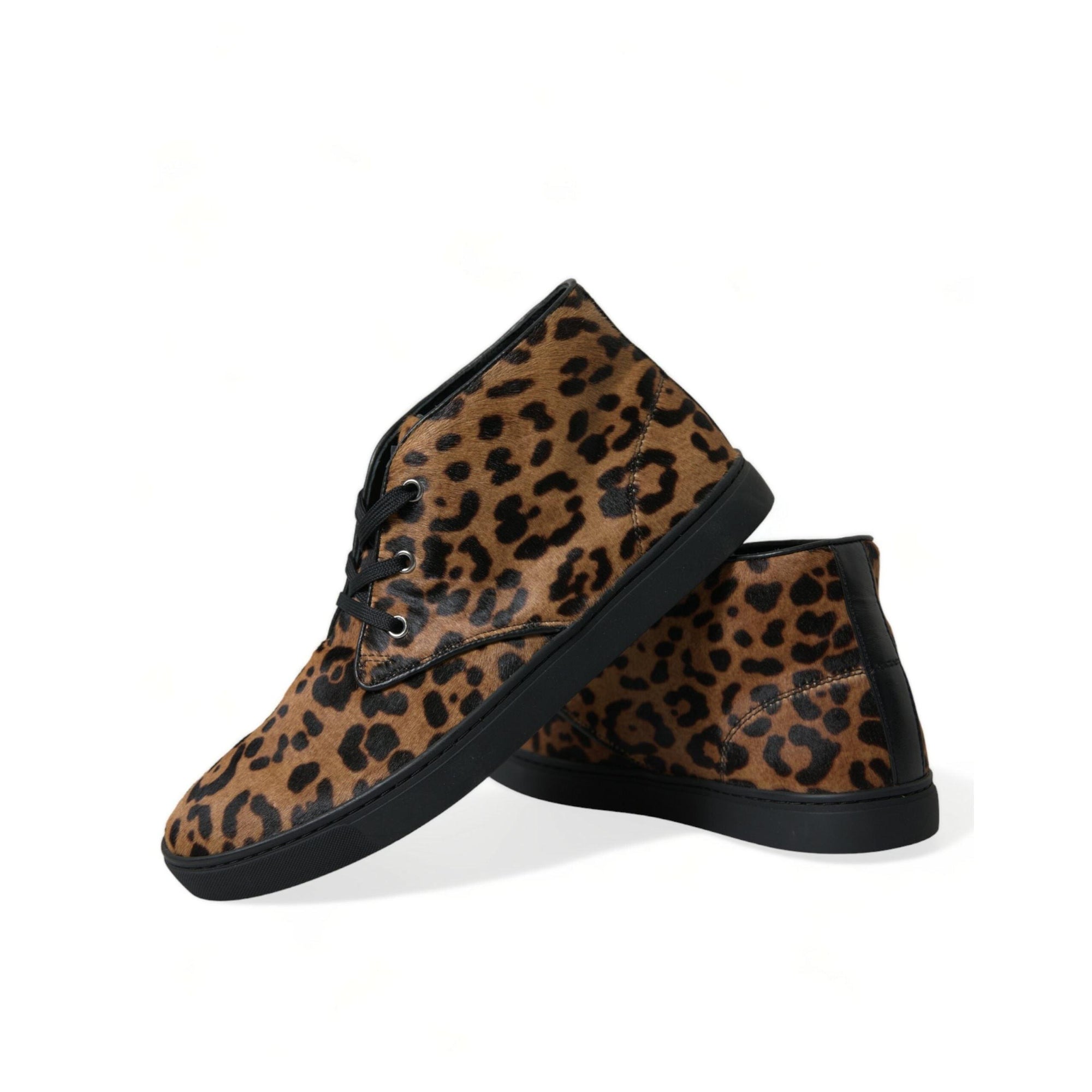 Dolce & Gabbana Elegant Leopard Print Mid-Top Sneakers