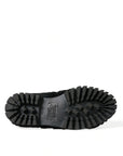 Dolce & Gabbana Elegant Black Fur Slip On Loafers for Men