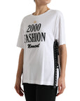 Dolce & Gabbana Elegant White Lace-Up Cotton Tee