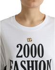 Dolce & Gabbana Elegant White Lace-Up Cotton Tee