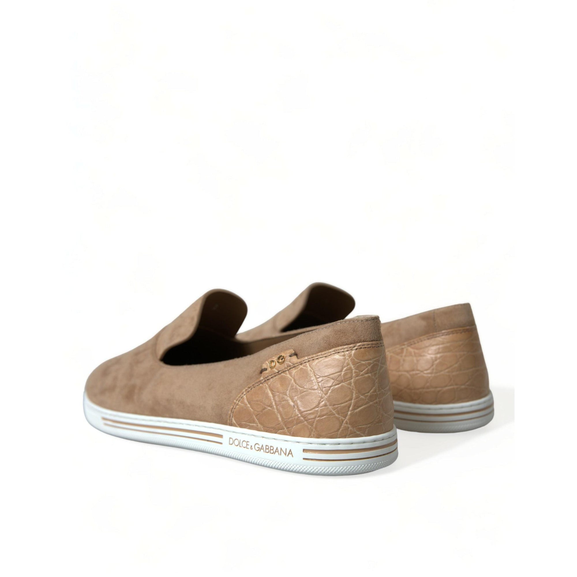 Dolce & Gabbana Elegant Beige Leather Loafers