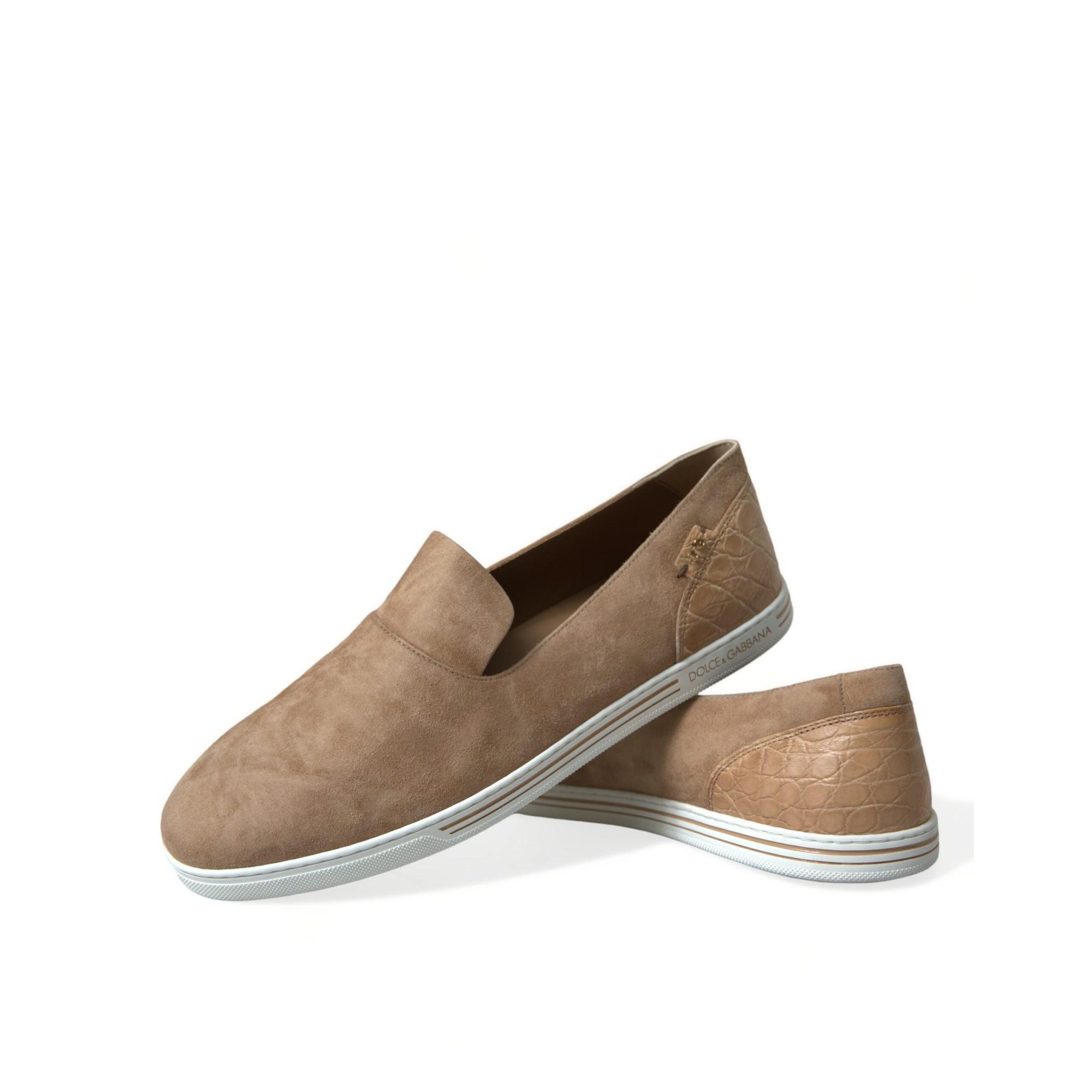 Dolce & Gabbana Elegant Beige Leather Loafers