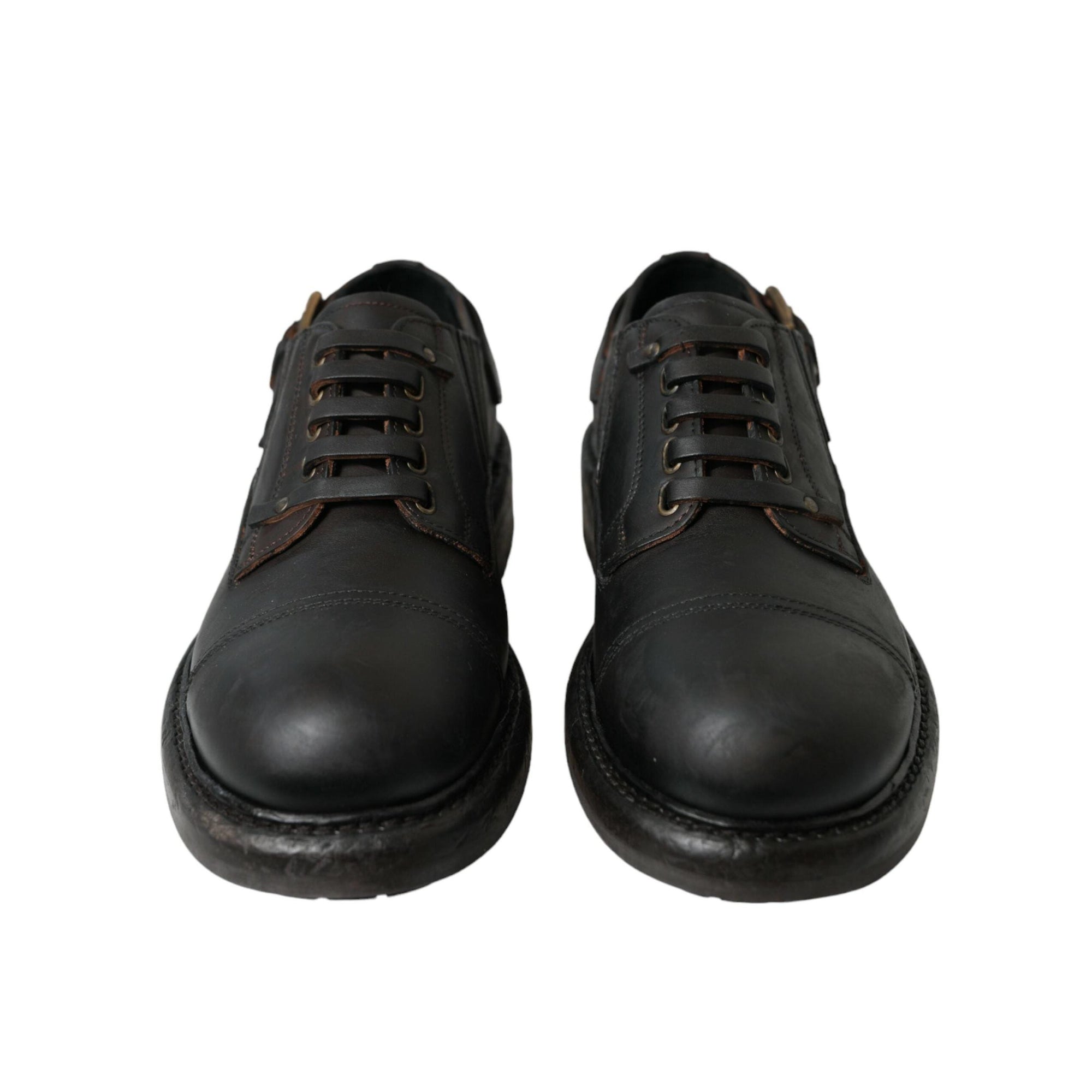 Dolce & Gabbana Elegant Mens Leather Derby Dress Shoes