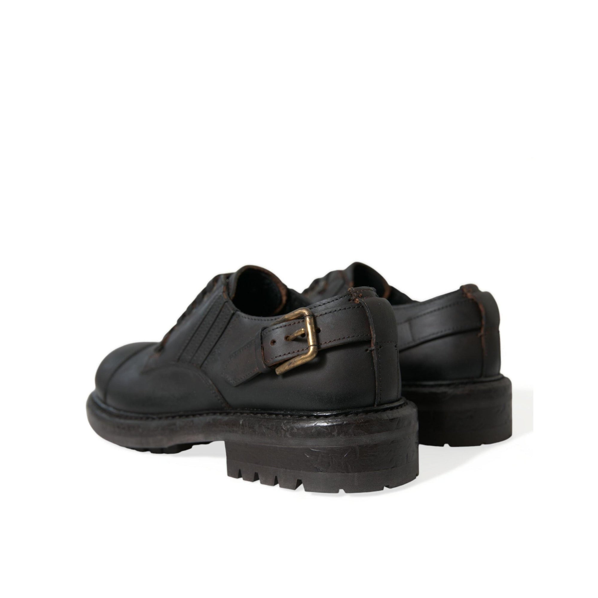 Dolce & Gabbana Elegant Mens Leather Derby Dress Shoes