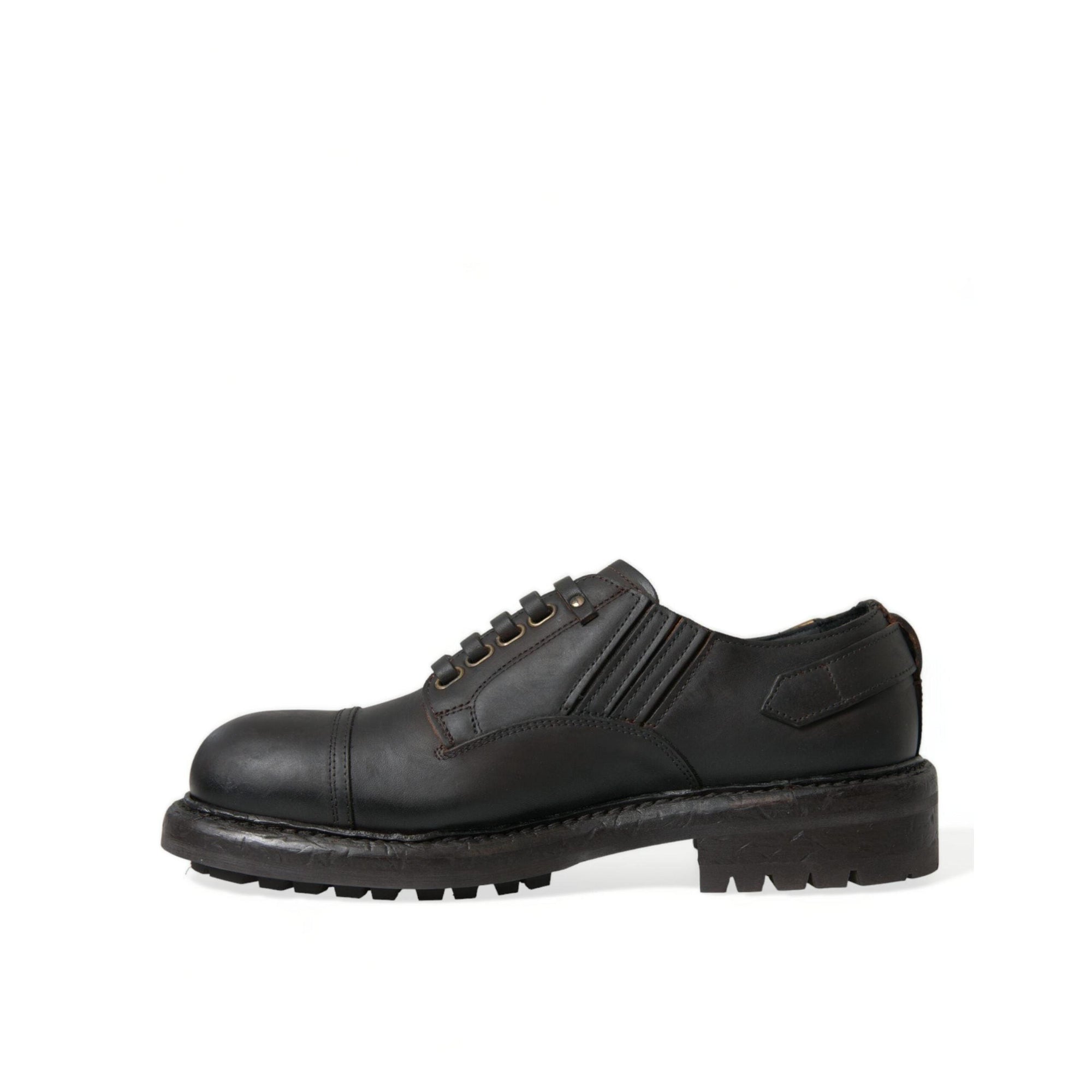 Dolce & Gabbana Elegant Mens Leather Derby Dress Shoes