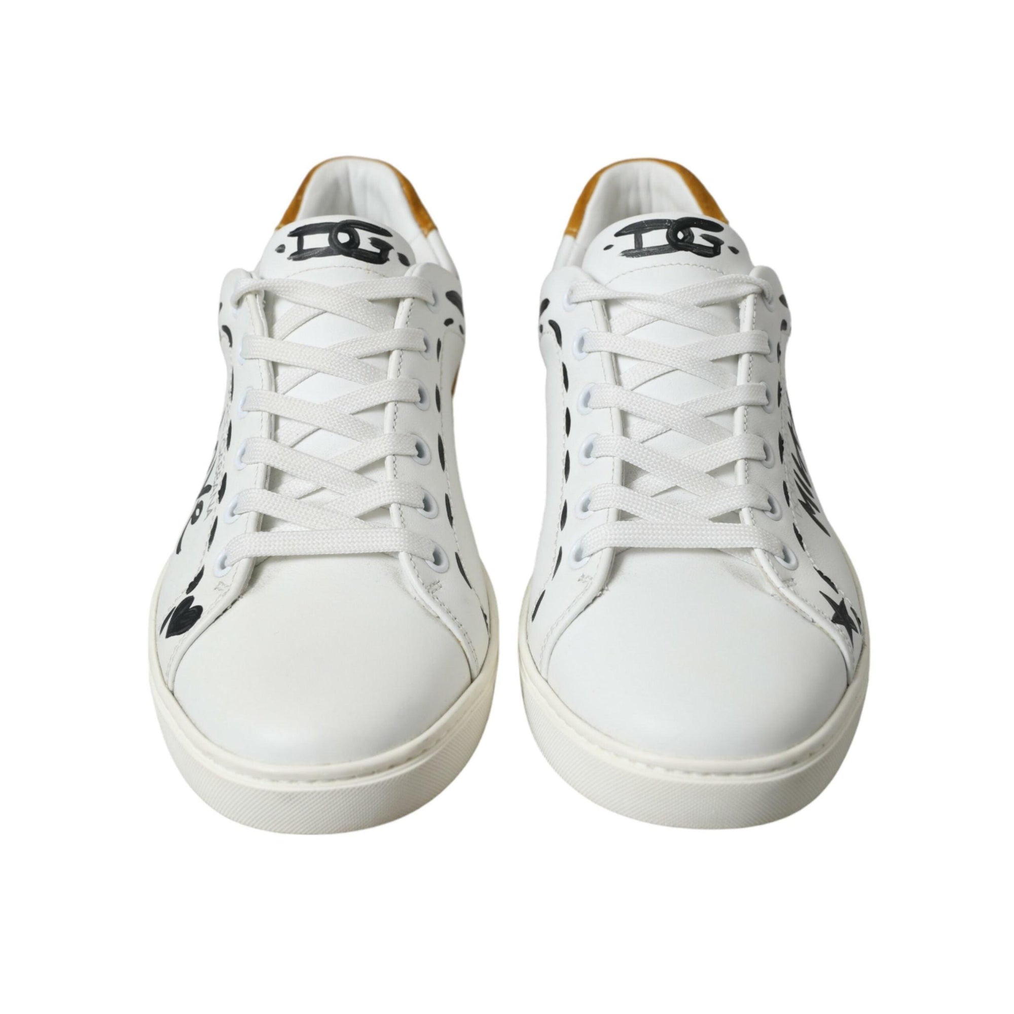 Dolce & Gabbana Sleek White Low Top Leather Sneakers