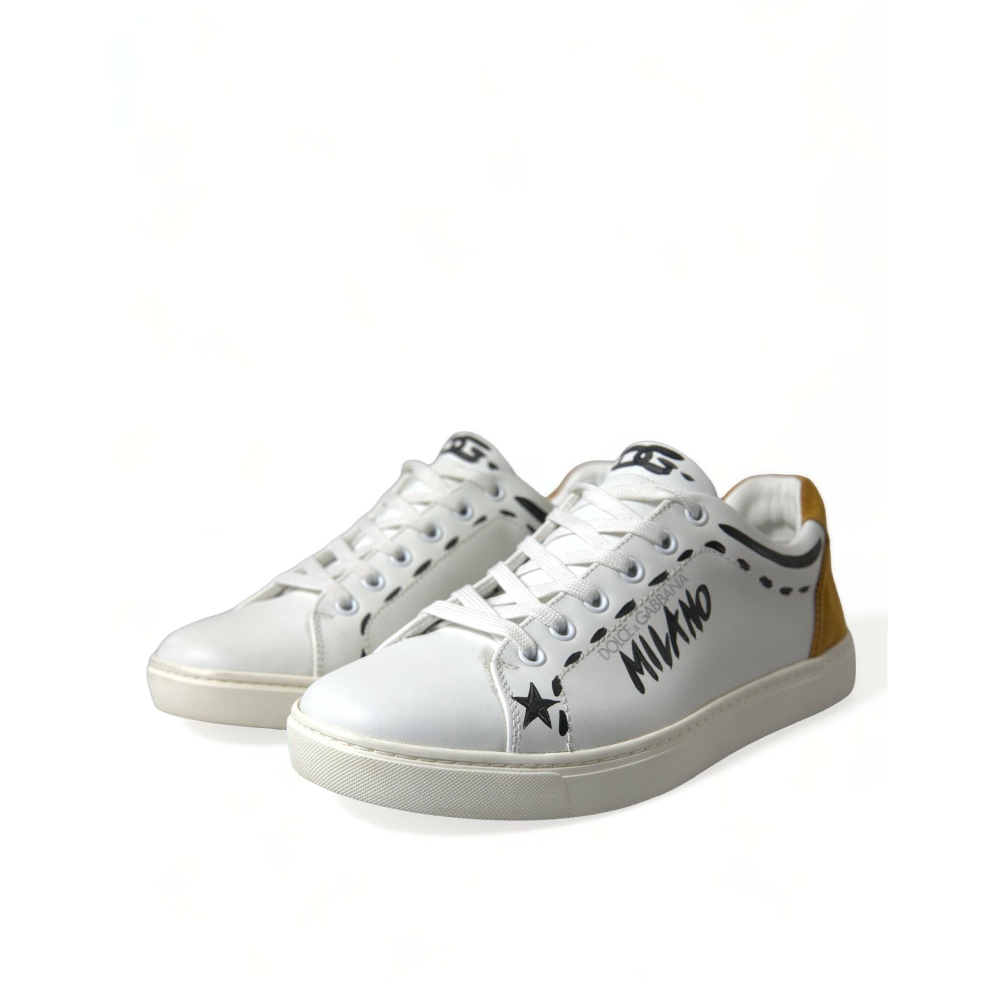 Dolce & Gabbana Sleek White Low Top Leather Sneakers