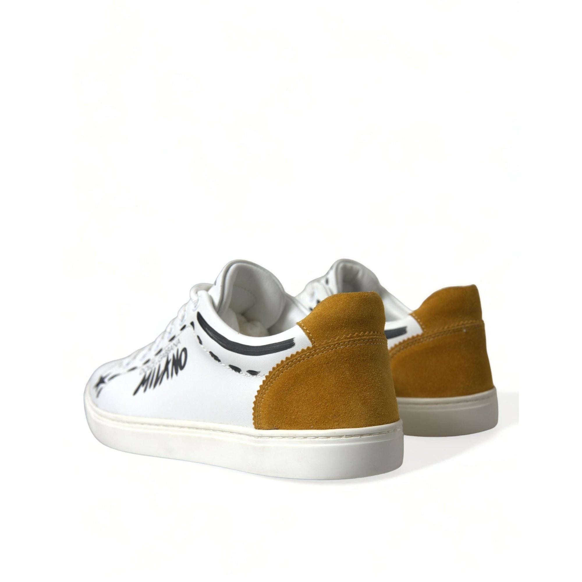 Dolce & Gabbana Sleek White Low Top Leather Sneakers