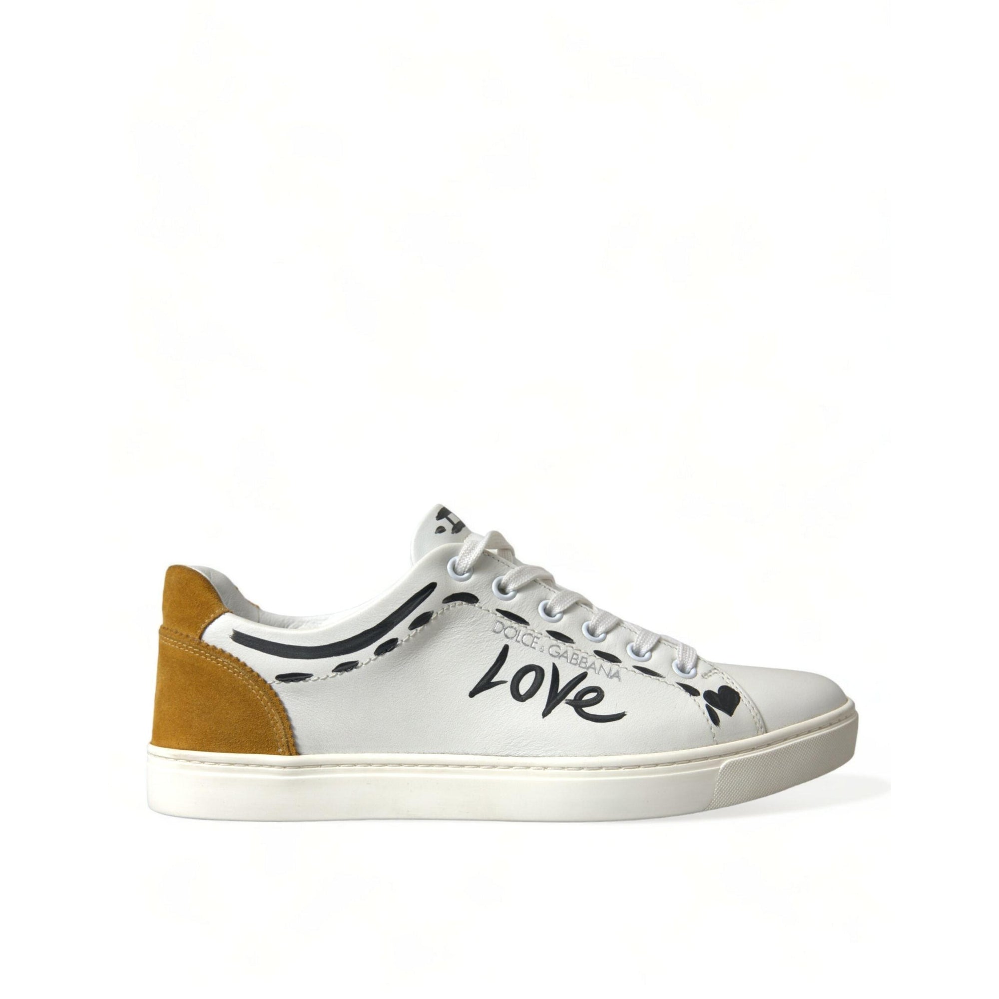 Dolce & Gabbana Sleek White Low Top Leather Sneakers