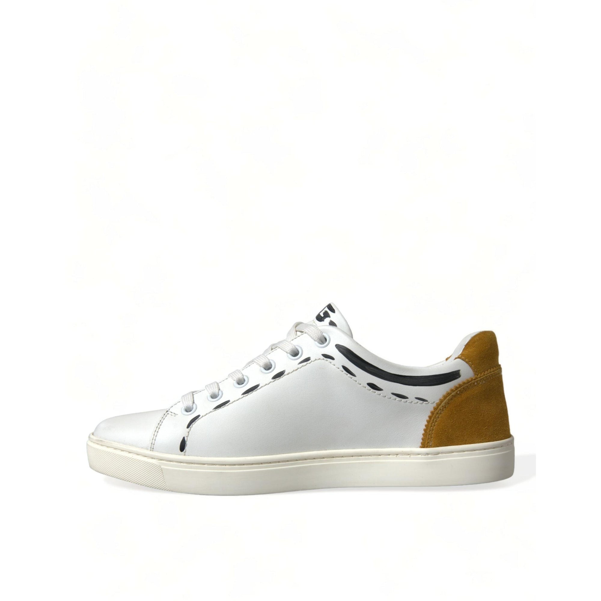 Dolce & Gabbana Sleek White Low Top Leather Sneakers