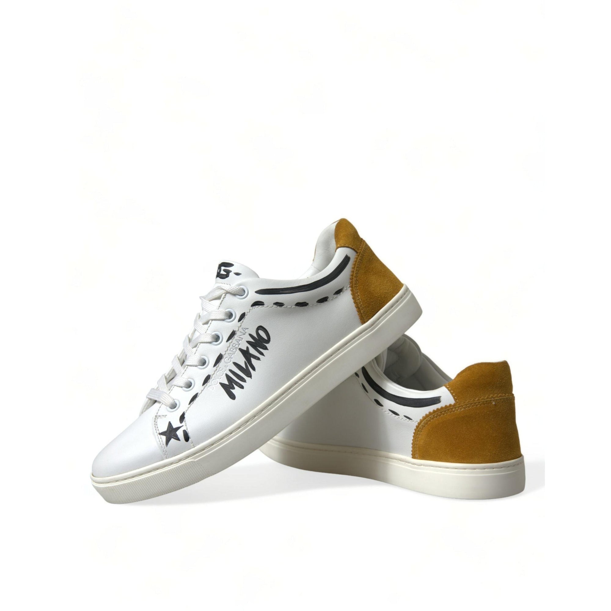 Dolce & Gabbana Sleek White Low Top Leather Sneakers