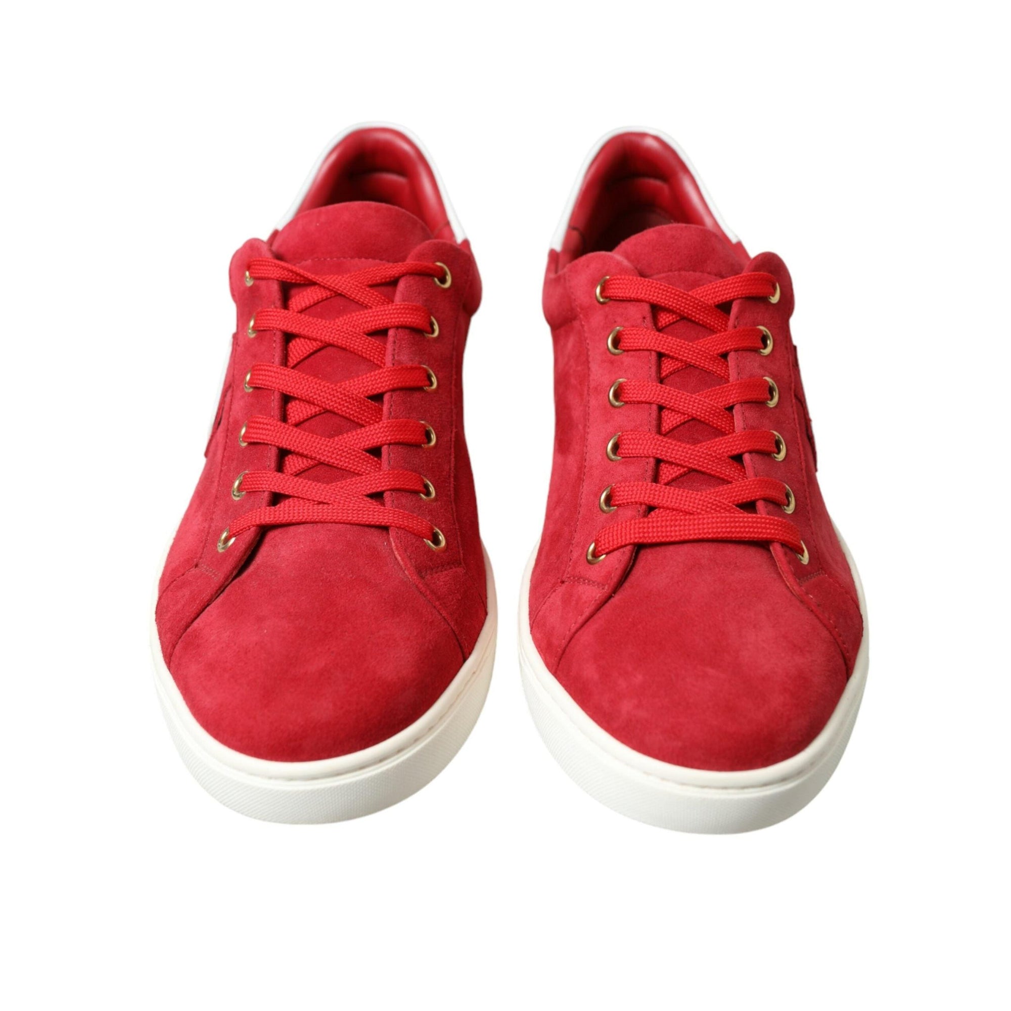Dolce & Gabbana Elegant Red & White Low Top Sneakers