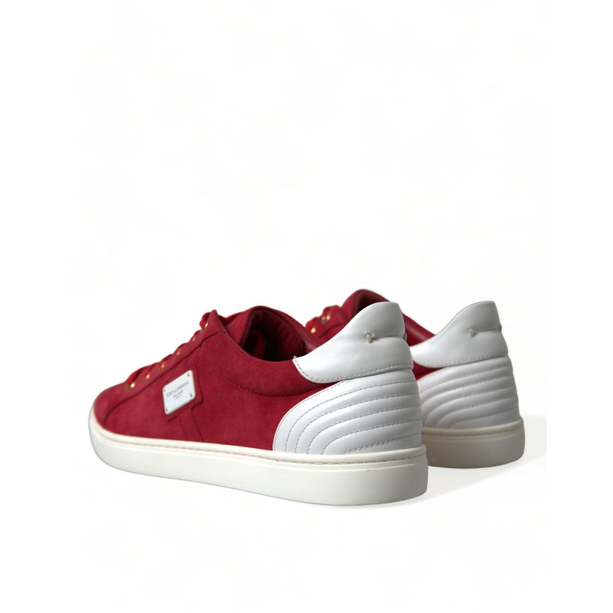 Dolce & Gabbana Elegant Red & White Low Top Sneakers