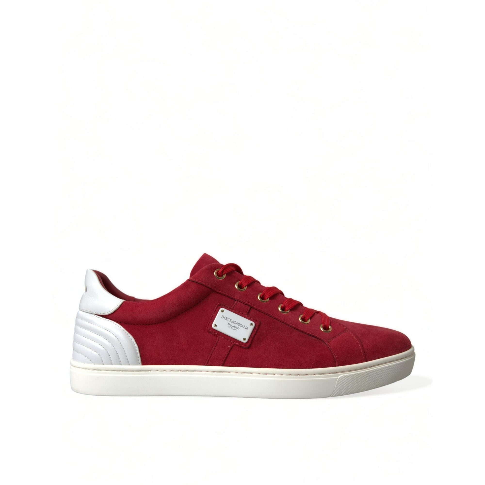 Dolce & Gabbana Elegant Red & White Low Top Sneakers