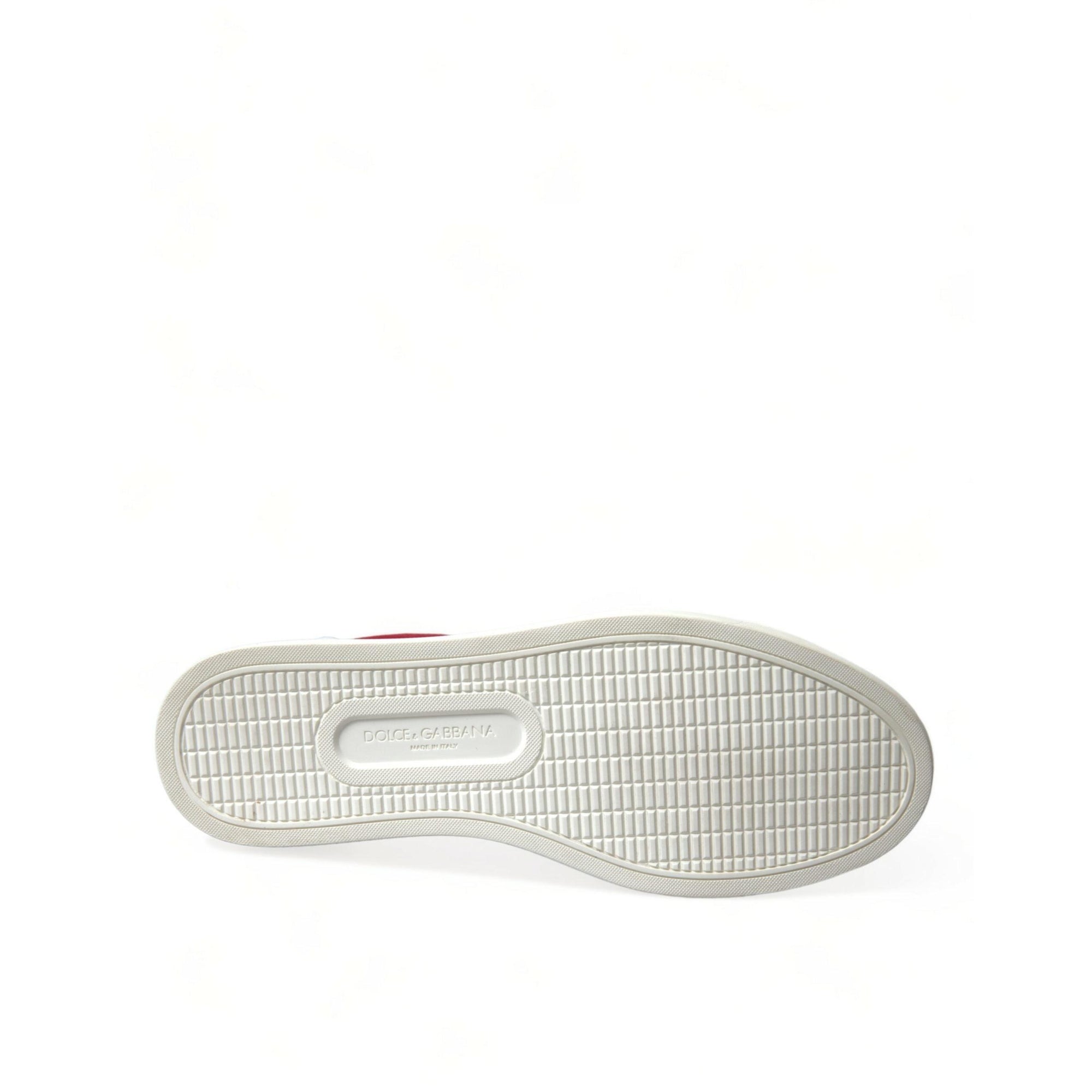 Dolce & Gabbana Elegant Red & White Low Top Sneakers