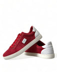 Dolce & Gabbana Elegant Red & White Low Top Sneakers