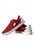 Dolce & Gabbana Elegant Red & White Low Top Sneakers