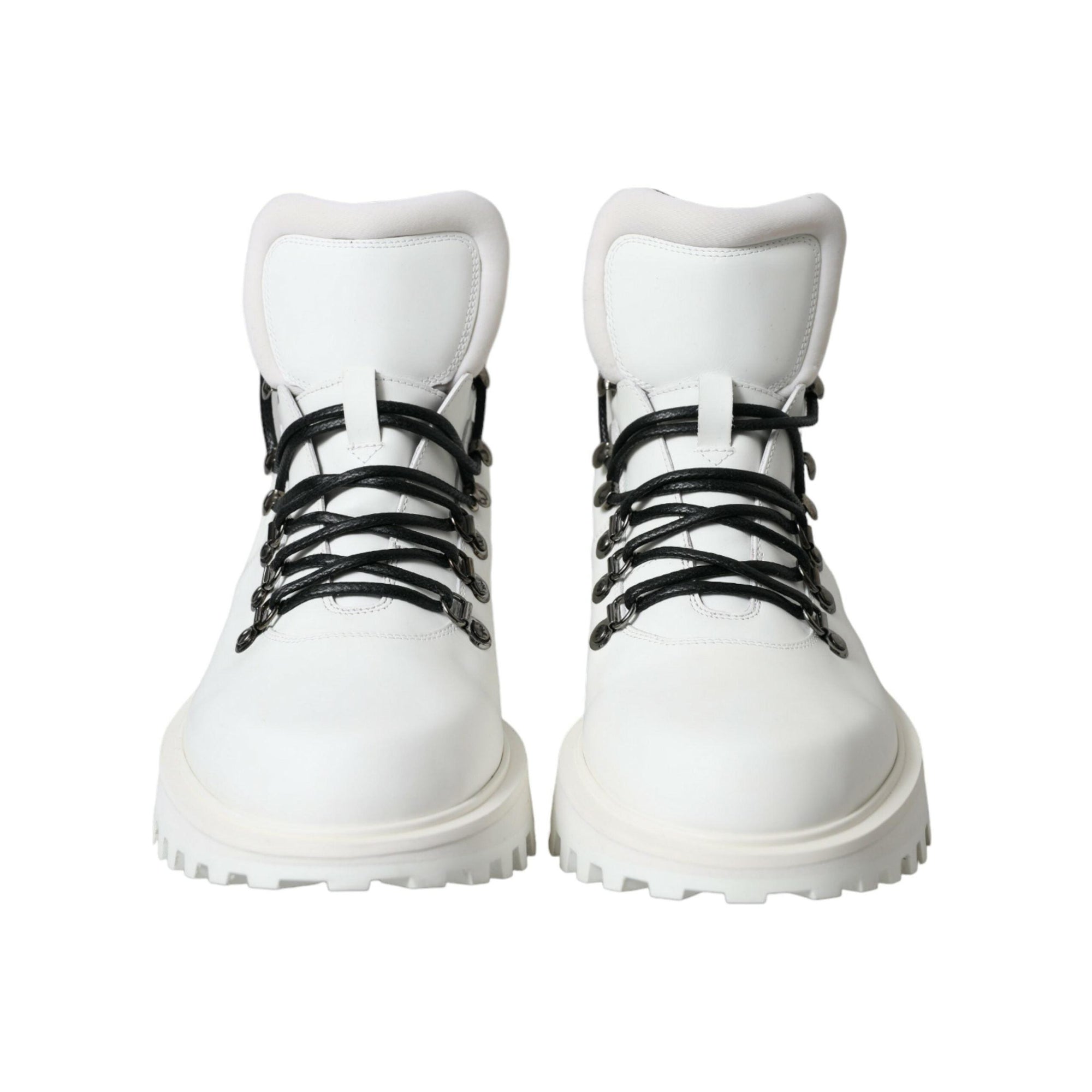 Dolce & Gabbana Elegant White Leather Ankle Boots