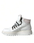 Dolce & Gabbana Elegant White Leather Ankle Boots