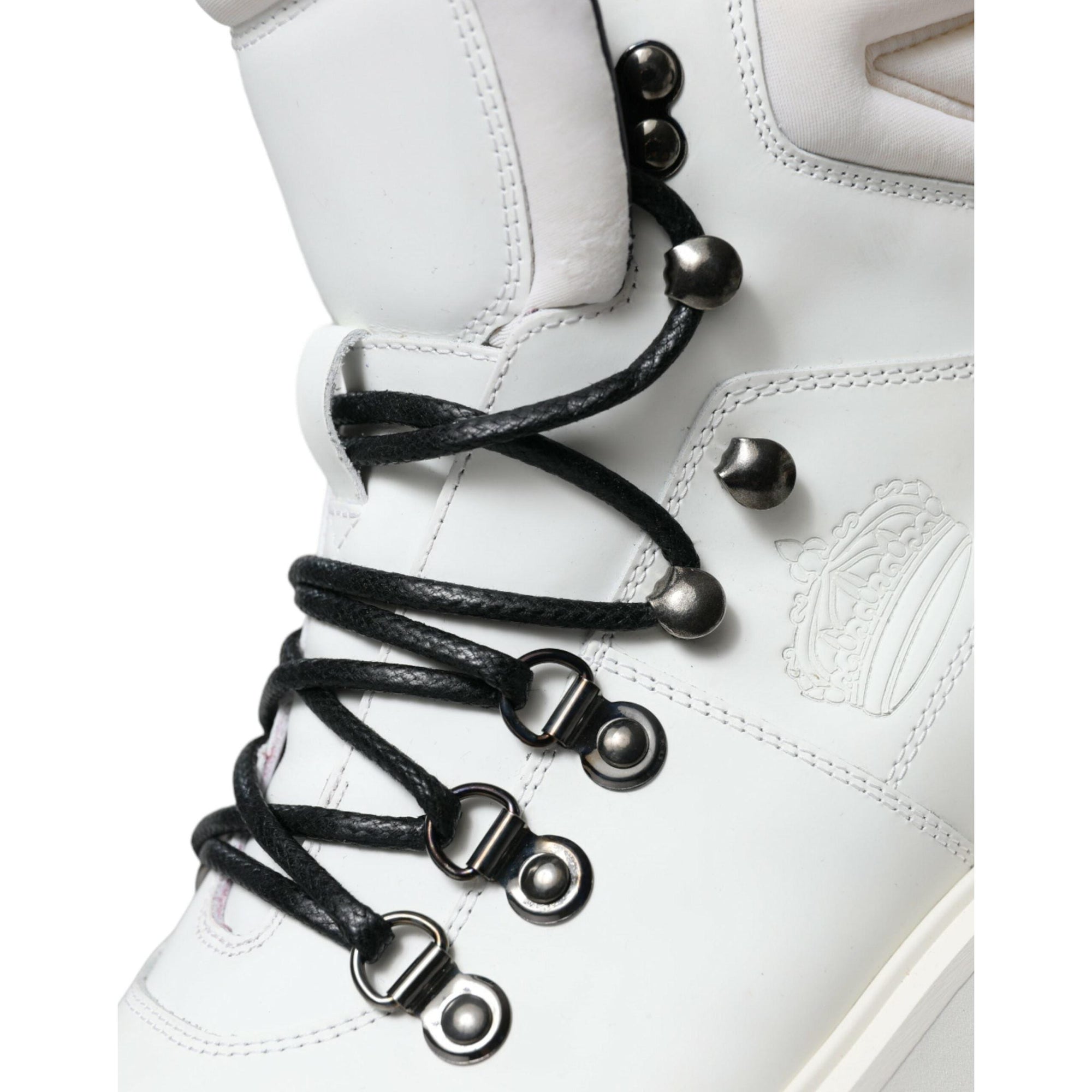 Dolce & Gabbana Elegant White Leather Ankle Boots