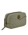 Versace Elegant White Leather Camera Shoulder Bag