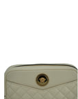 Versace Elegant White Leather Camera Shoulder Bag