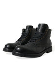 Dolce & Gabbana Elegant Black Horse Leather Ankle Boots