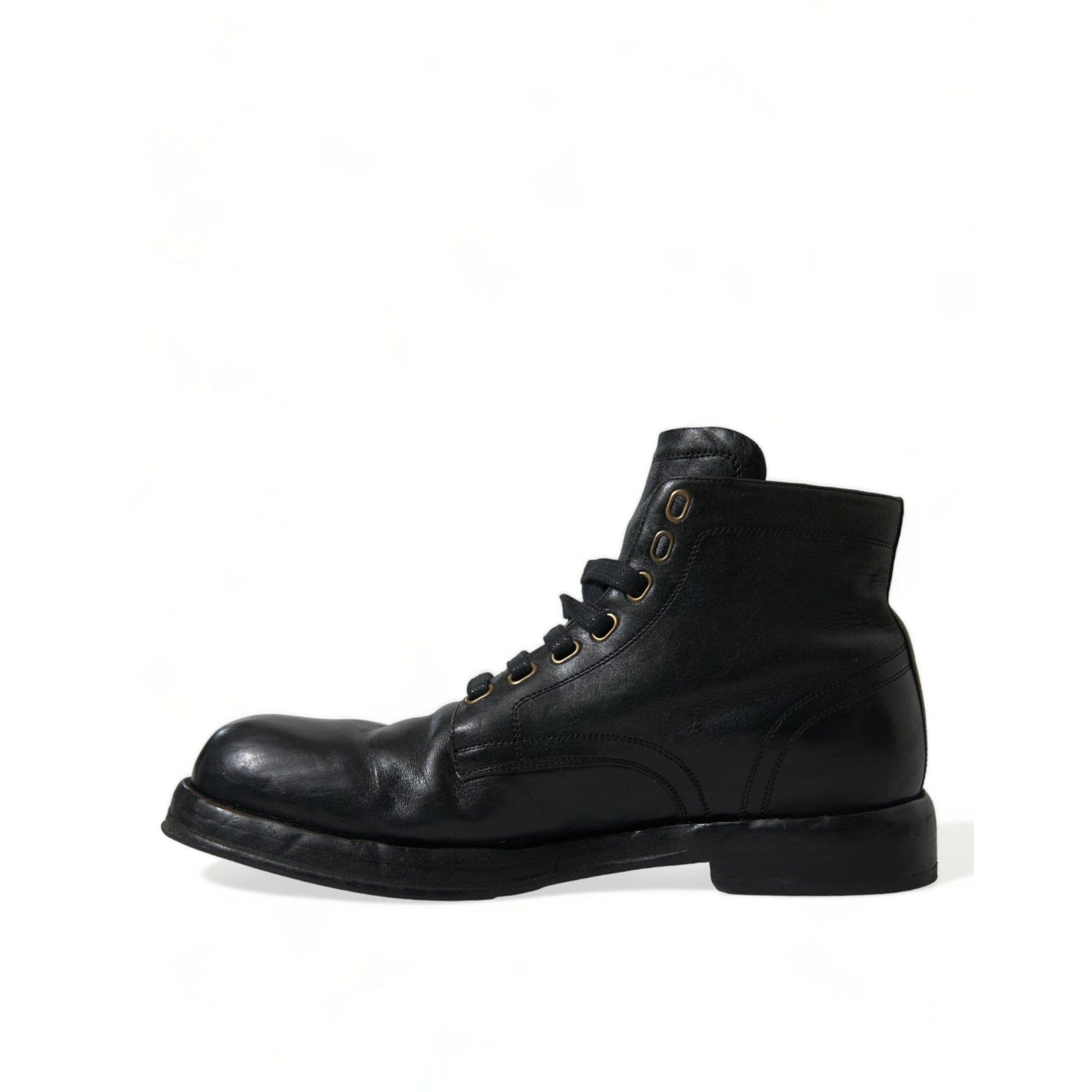 Dolce & Gabbana Elegant Black Horse Leather Ankle Boots
