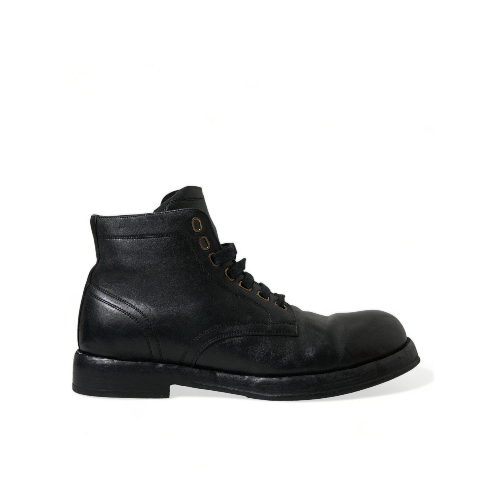 Dolce & Gabbana Elegant Black Horse Leather Ankle Boots