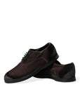 Dolce & Gabbana Elegant Brown Velvet Oxford Lace-up Shoes