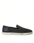 Dolce & Gabbana Elegant Blue Suede & Crocodile Slippers