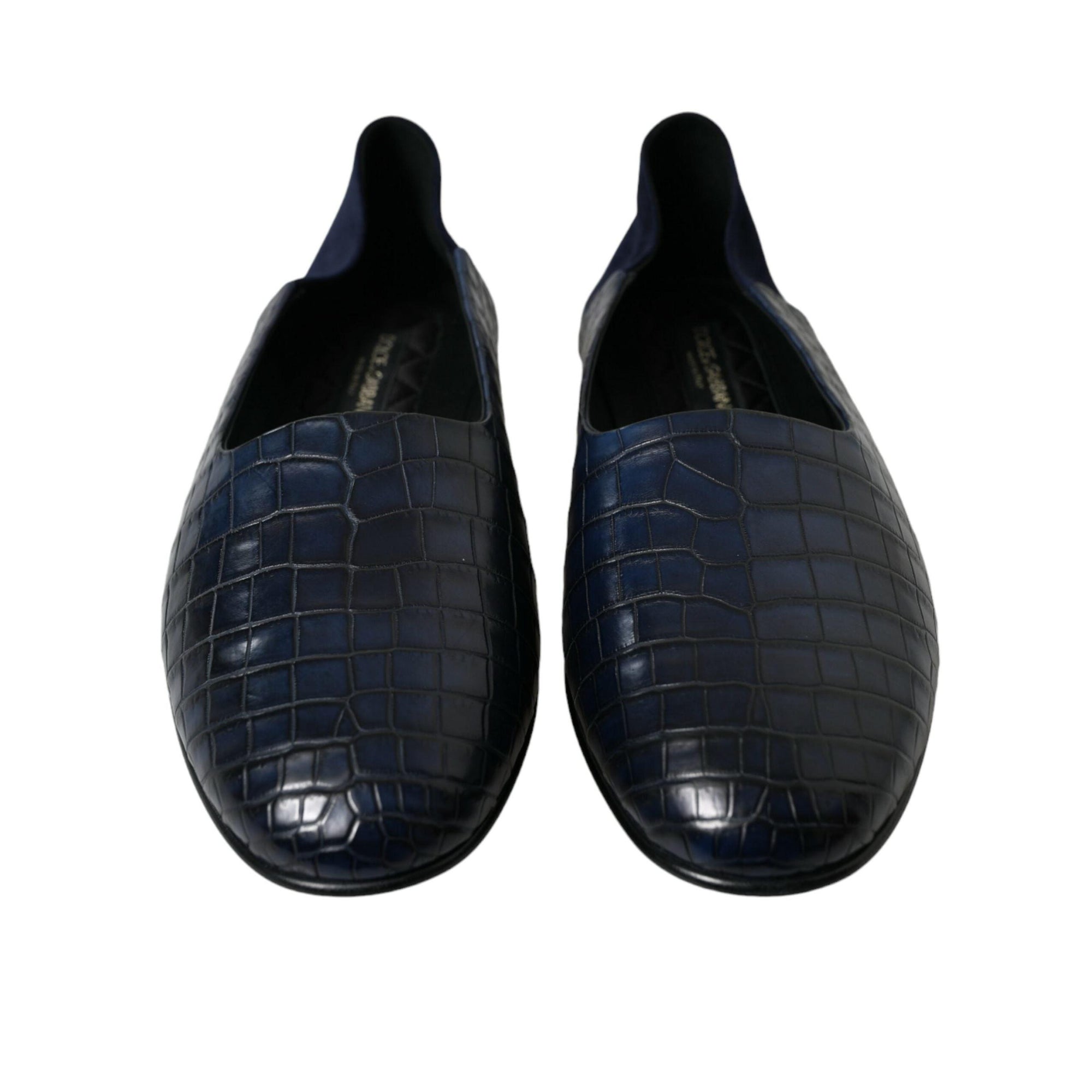 Dolce & Gabbana Elegant Blue Crocodile Leather Loafers
