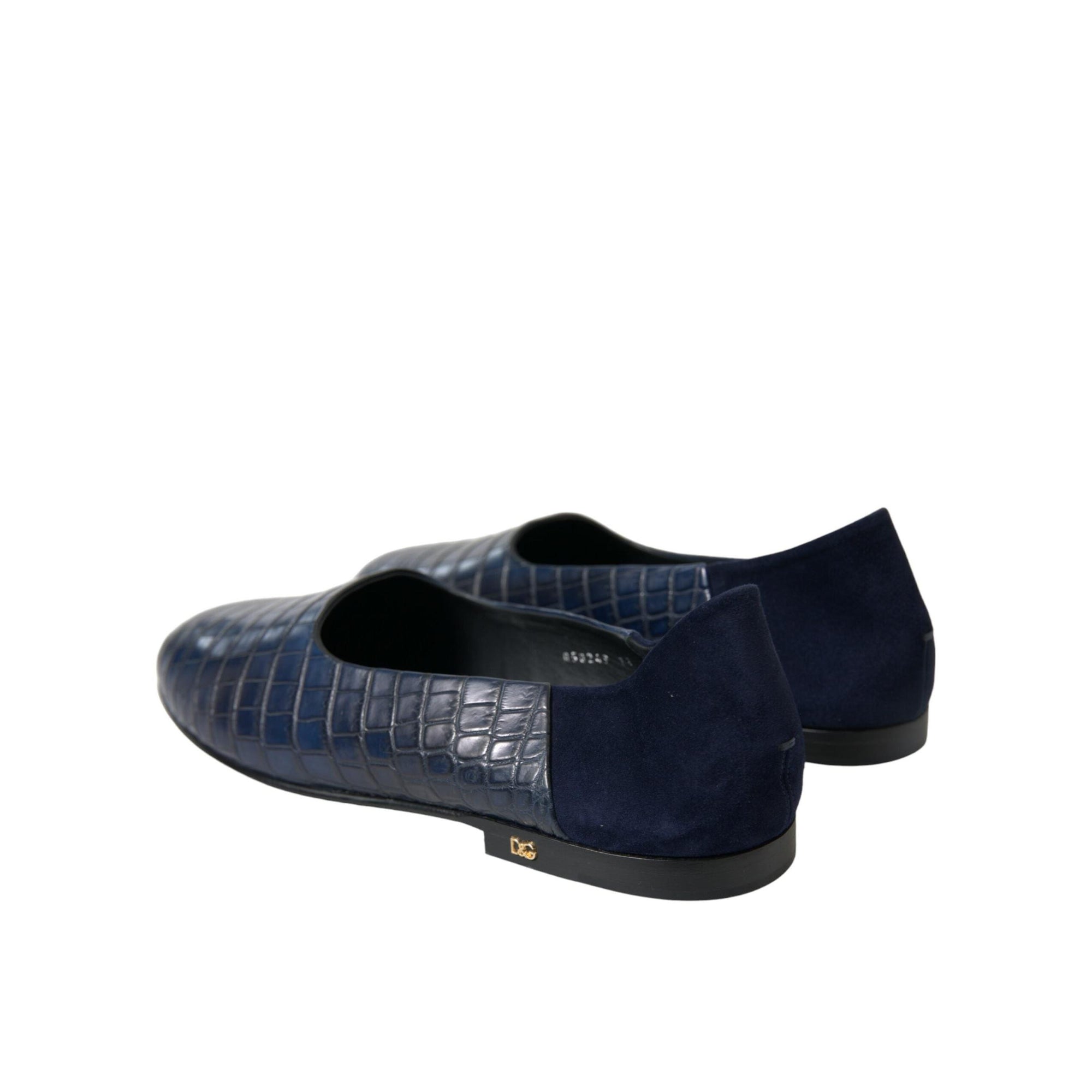 Dolce & Gabbana Elegant Blue Crocodile Leather Loafers