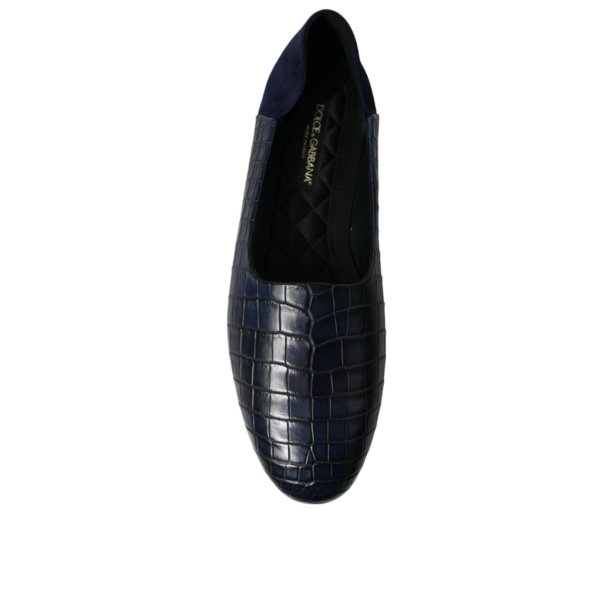 Dolce & Gabbana Elegant Blue Crocodile Leather Loafers