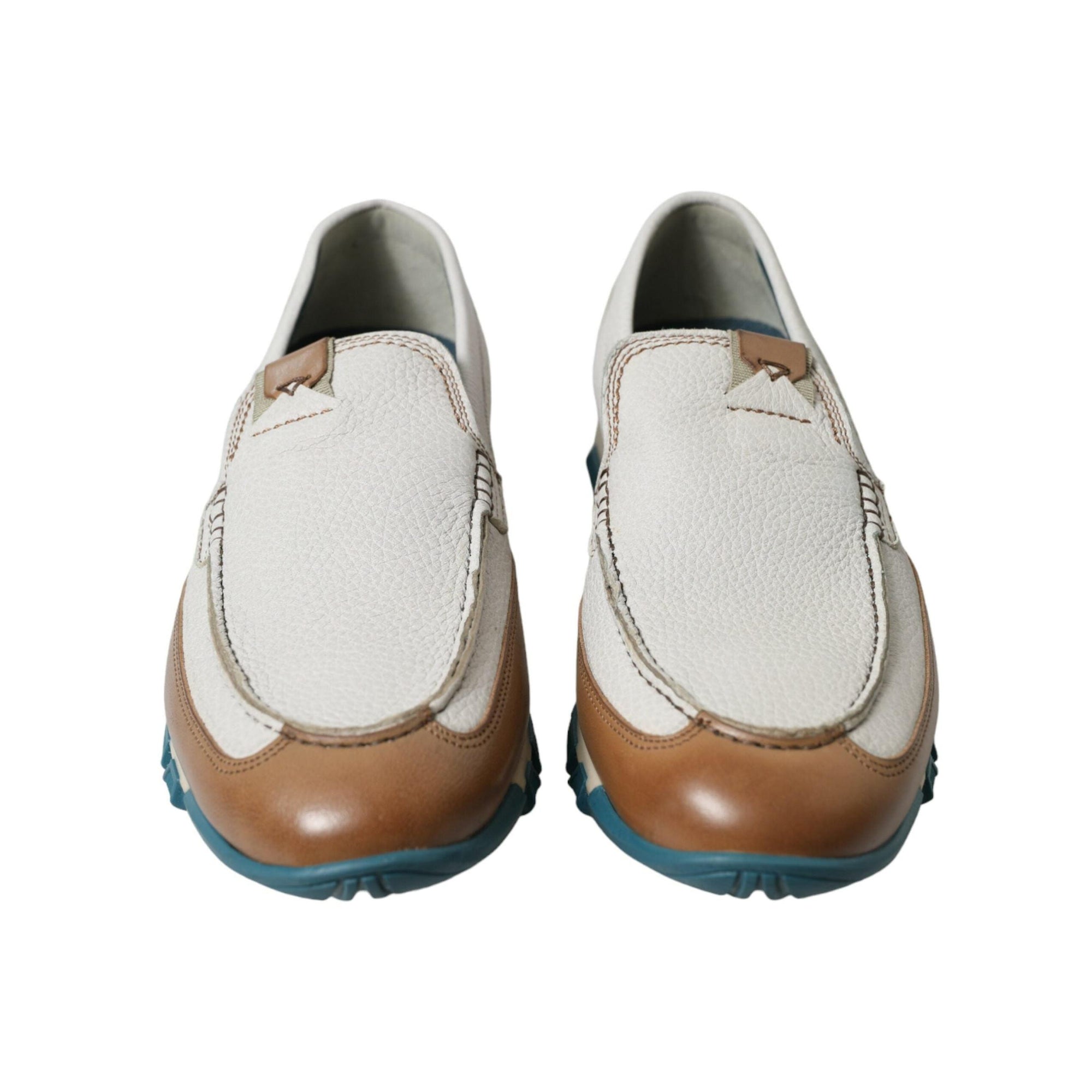 Dolce & Gabbana Elegant White Deerskin Loafers