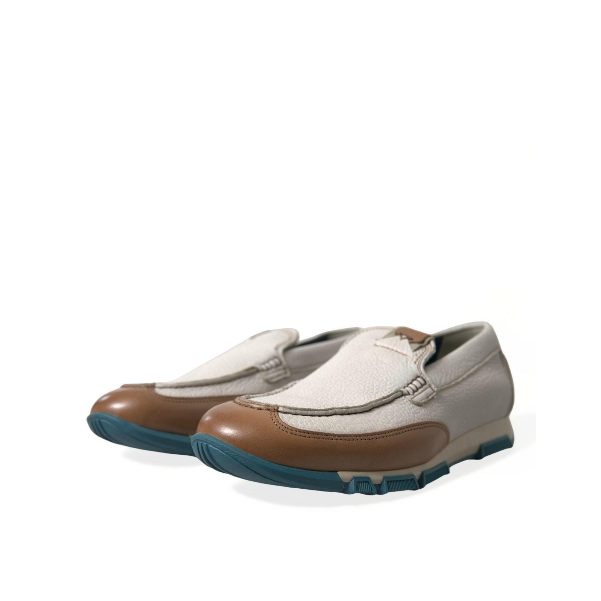 Dolce & Gabbana Elegant White Deerskin Loafers
