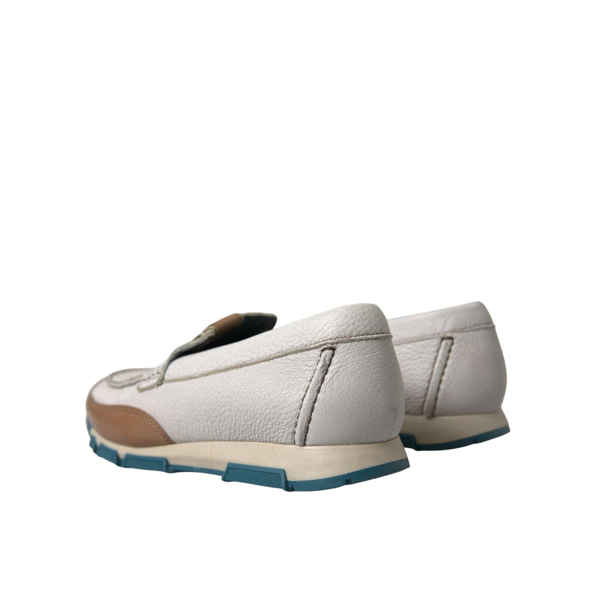 Dolce & Gabbana Elegant White Deerskin Loafers