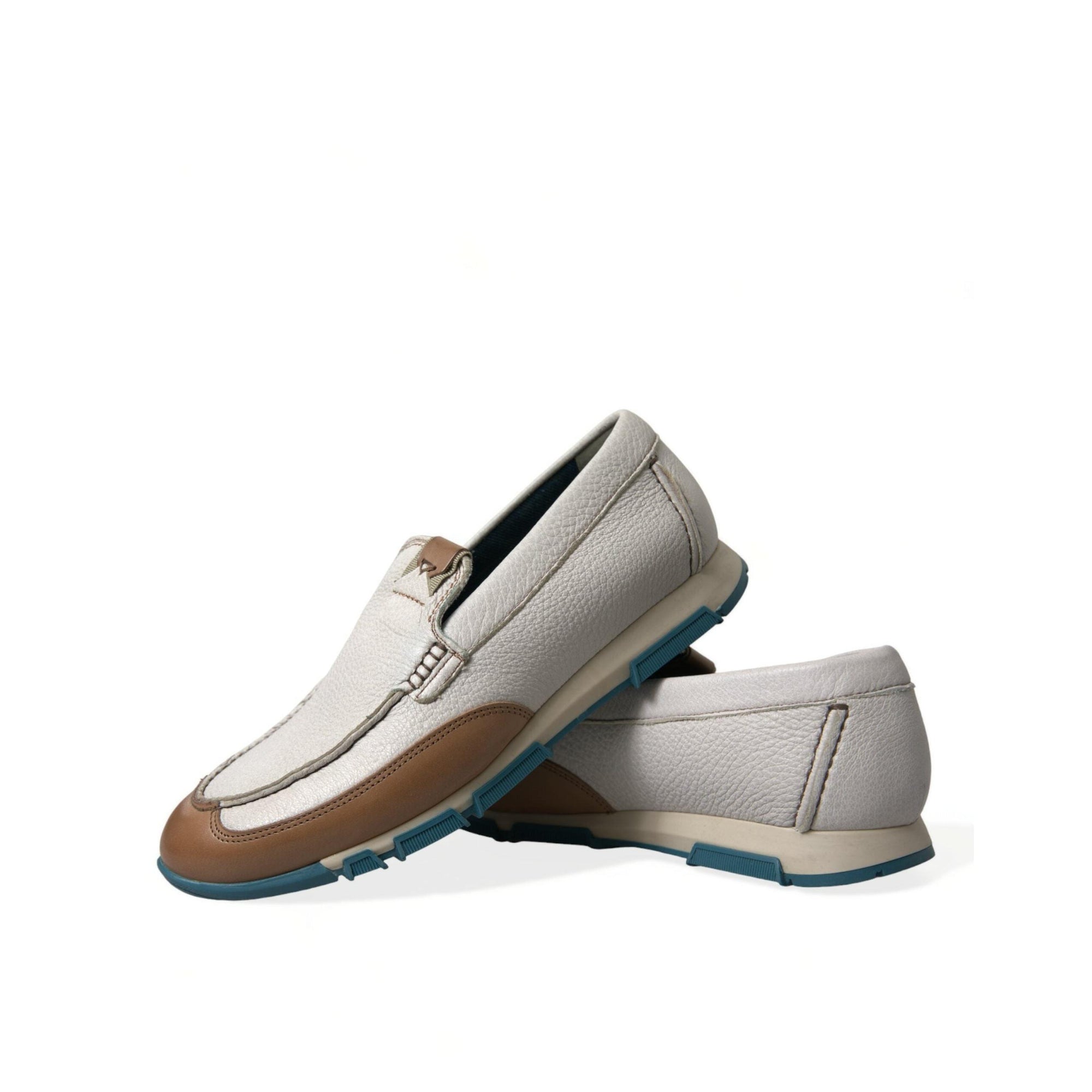 Dolce & Gabbana Elegant White Deerskin Loafers