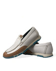 Dolce & Gabbana Elegant White Deerskin Loafers