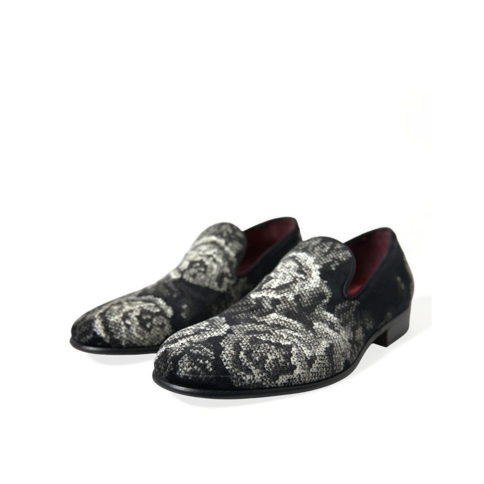 Dolce & Gabbana Elegant Floral Velvet Loafers