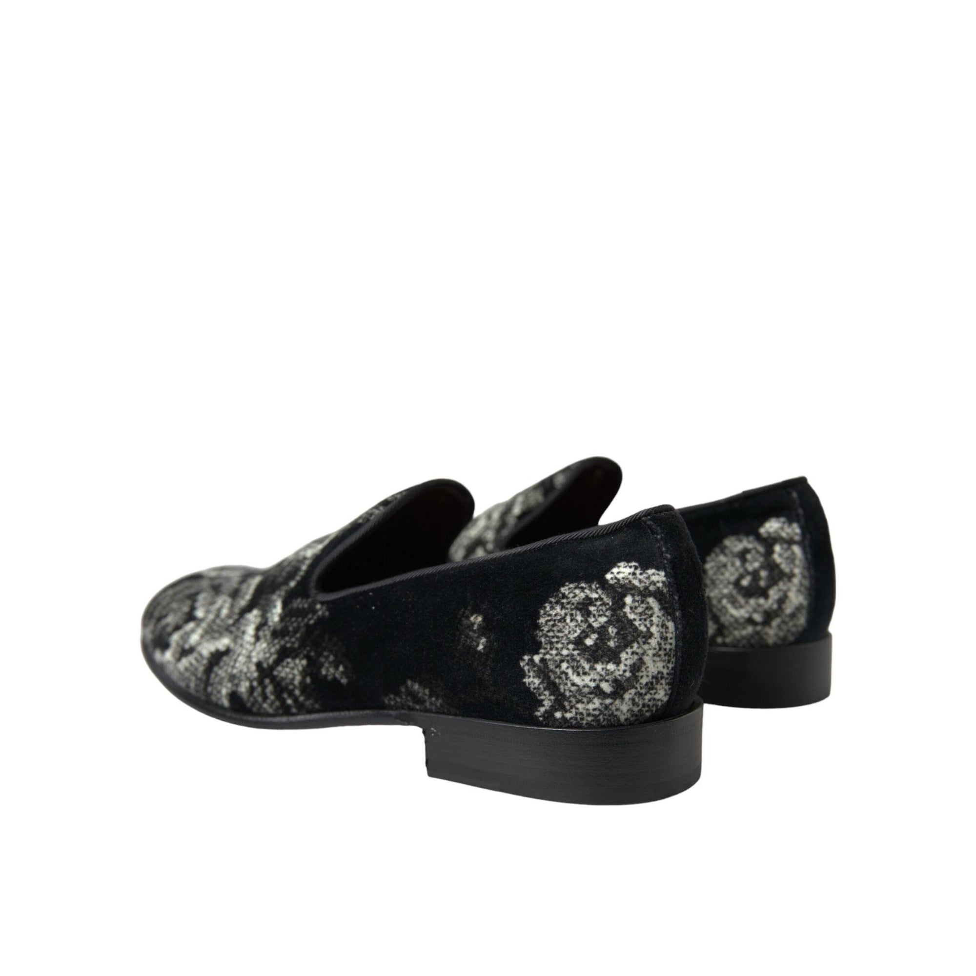 Dolce & Gabbana Elegant Floral Velvet Loafers
