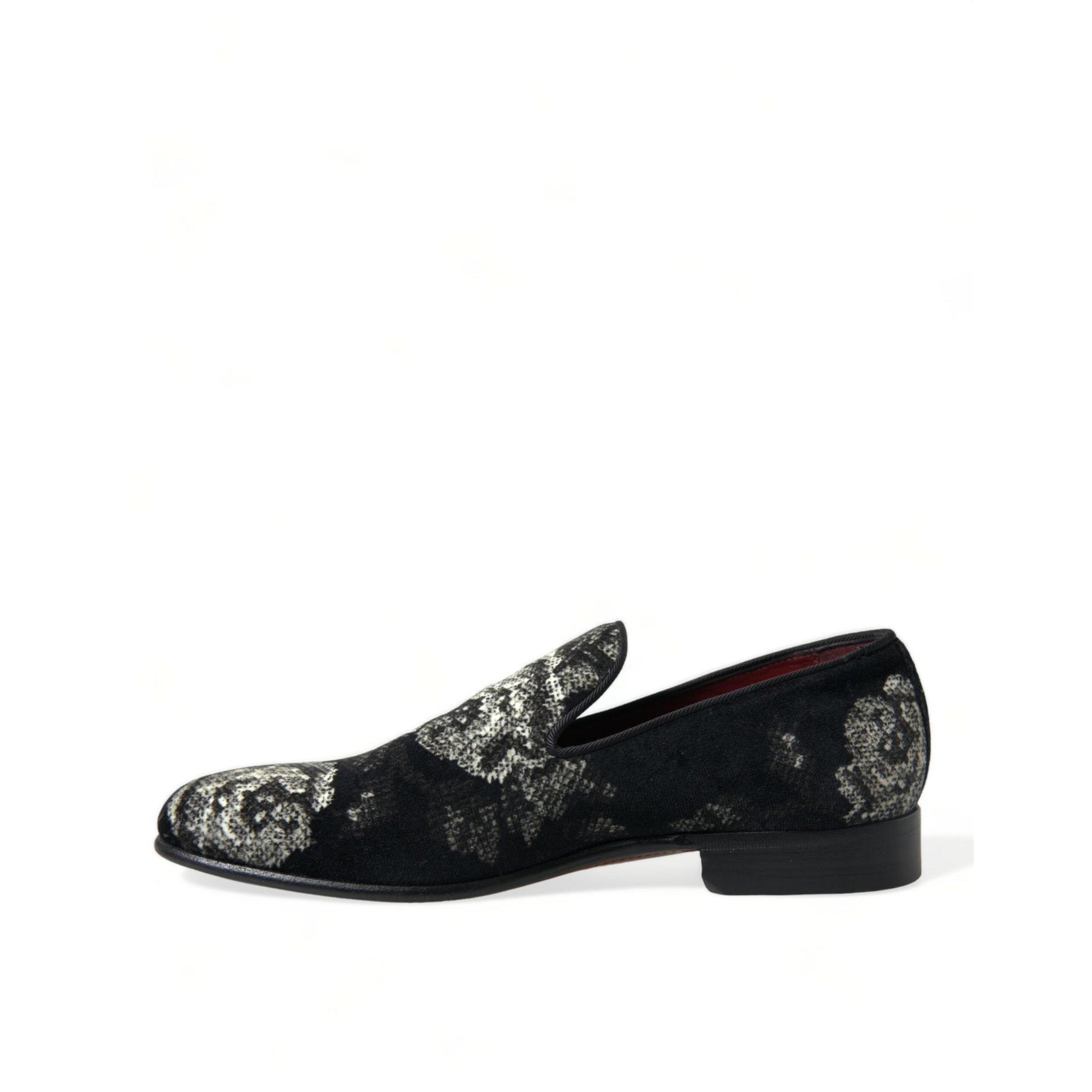 Dolce & Gabbana Elegant Floral Velvet Loafers