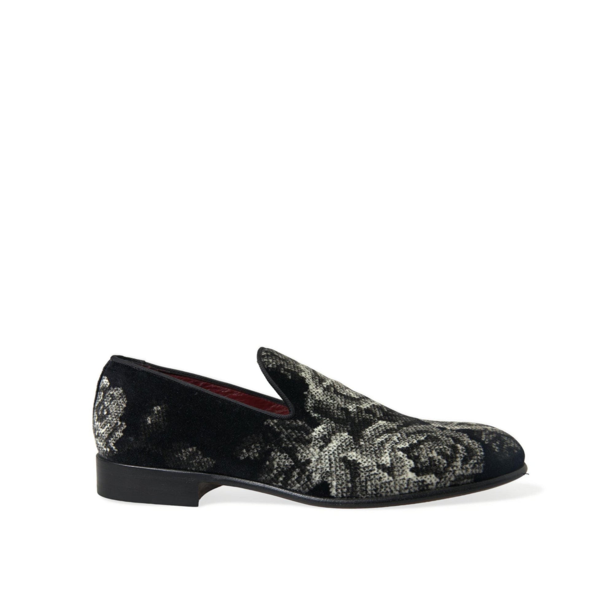 Dolce & Gabbana Elegant Floral Velvet Loafers