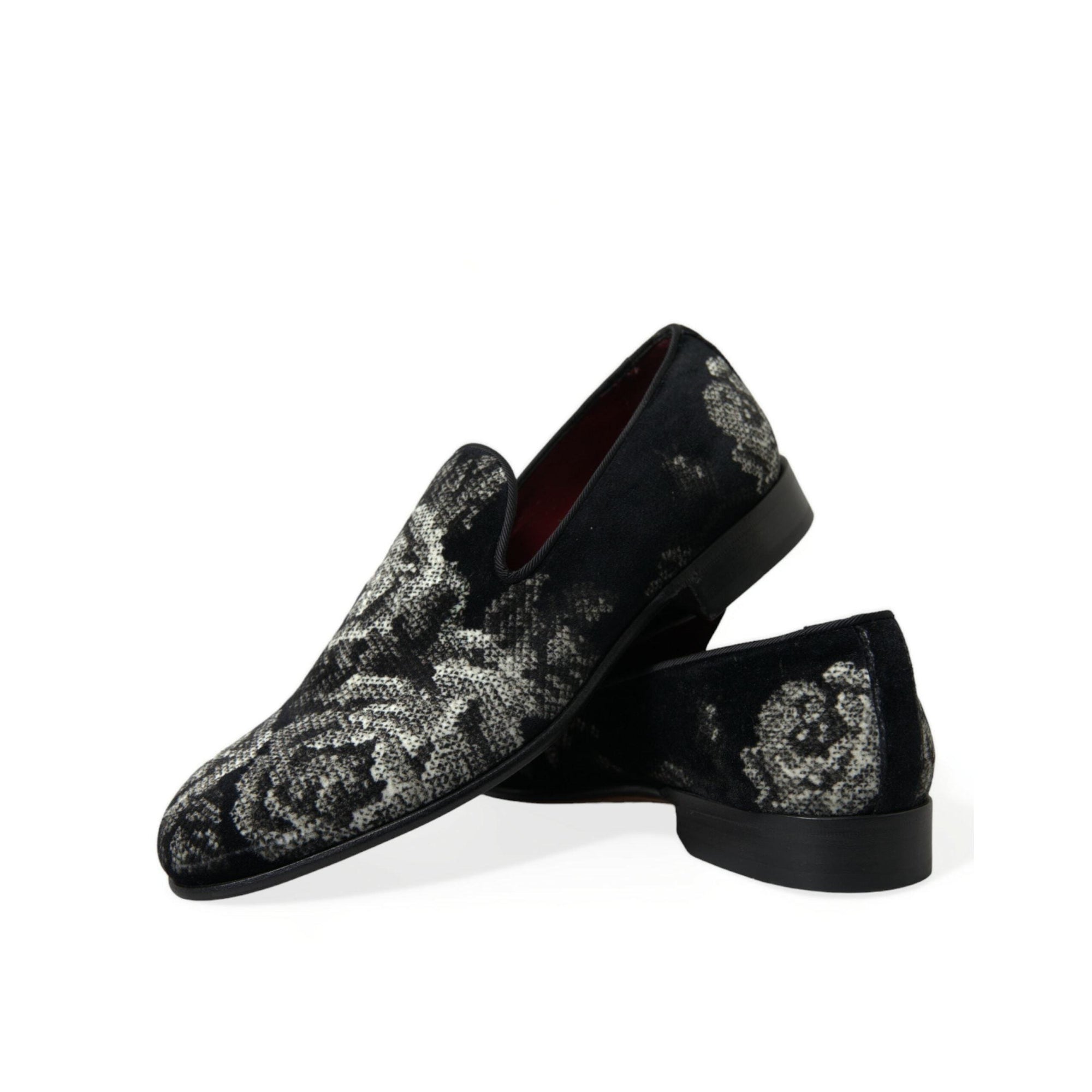 Dolce & Gabbana Elegant Floral Velvet Loafers