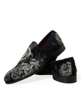 Dolce & Gabbana Elegant Floral Velvet Loafers
